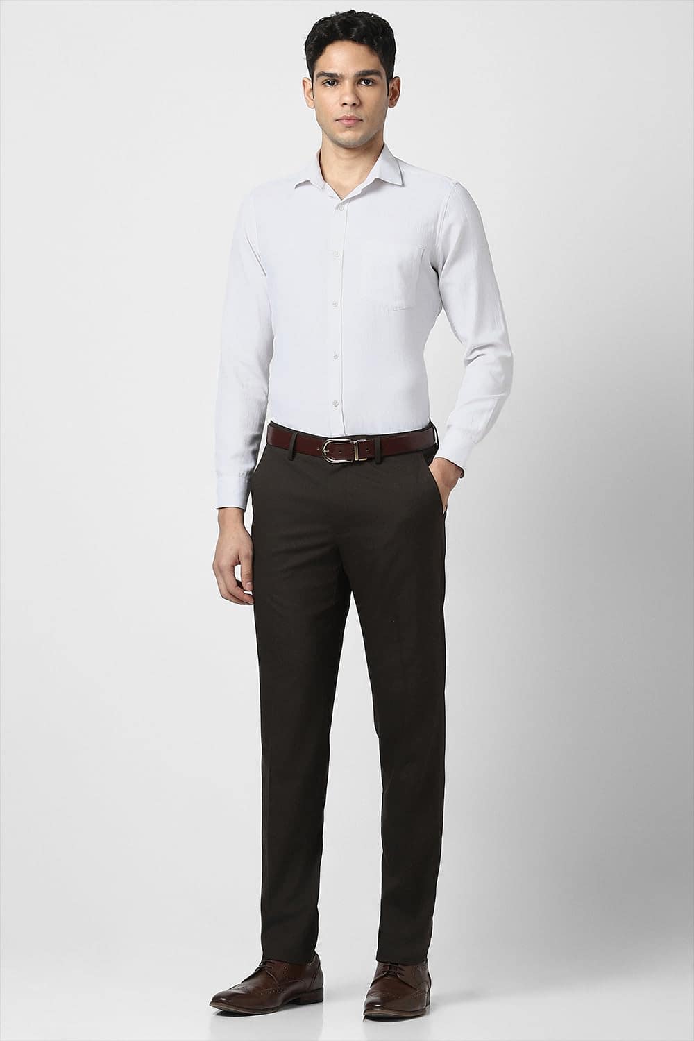 van heusen men's slim pants (vhtffslbx55586 brown