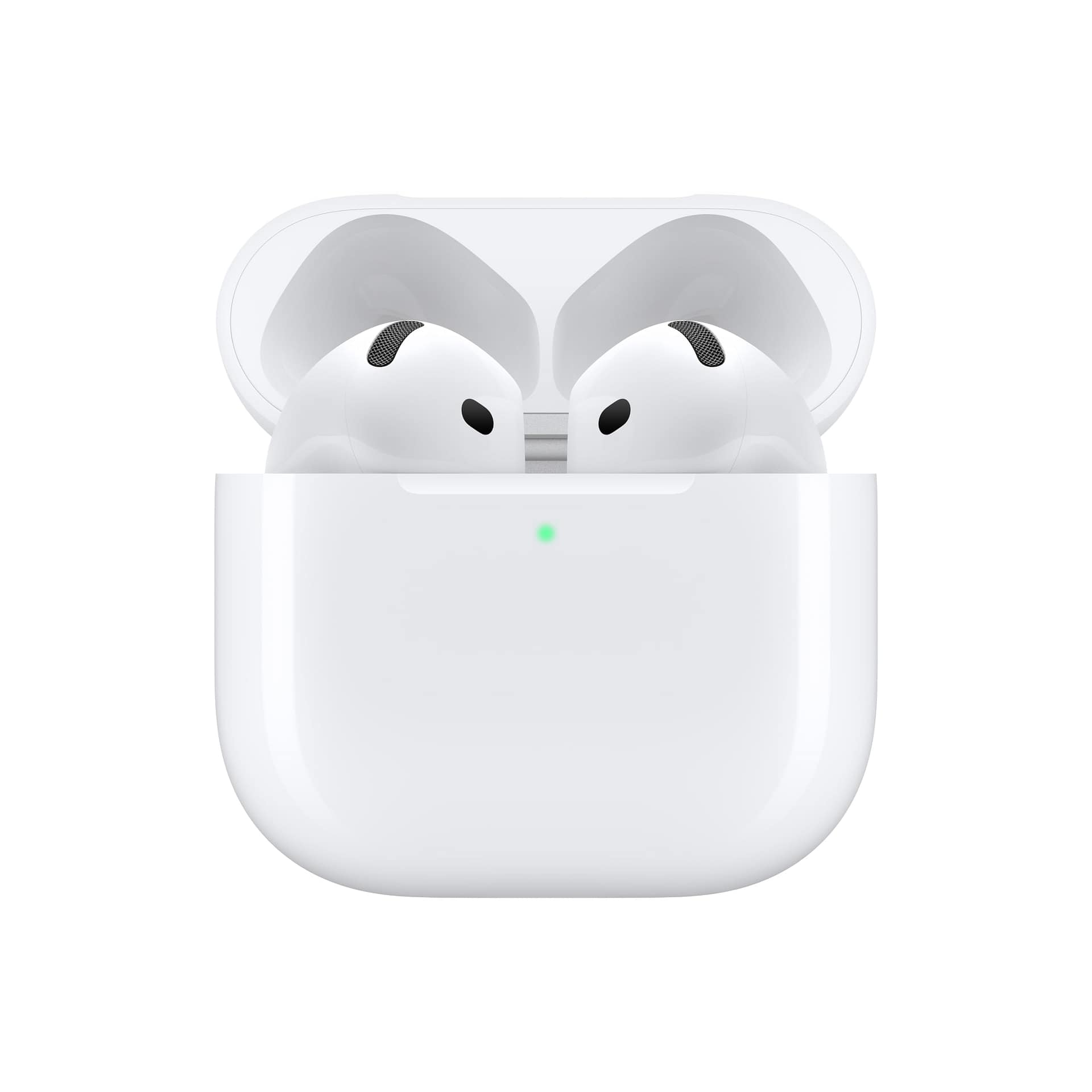 apple airpods 4 wireless earbuds, bluetooth headphones, personalised spatial audio, sweat and water resistant, usb c charging case, h2 chip, up to 30 hours of battery life, effortless setup for iphone