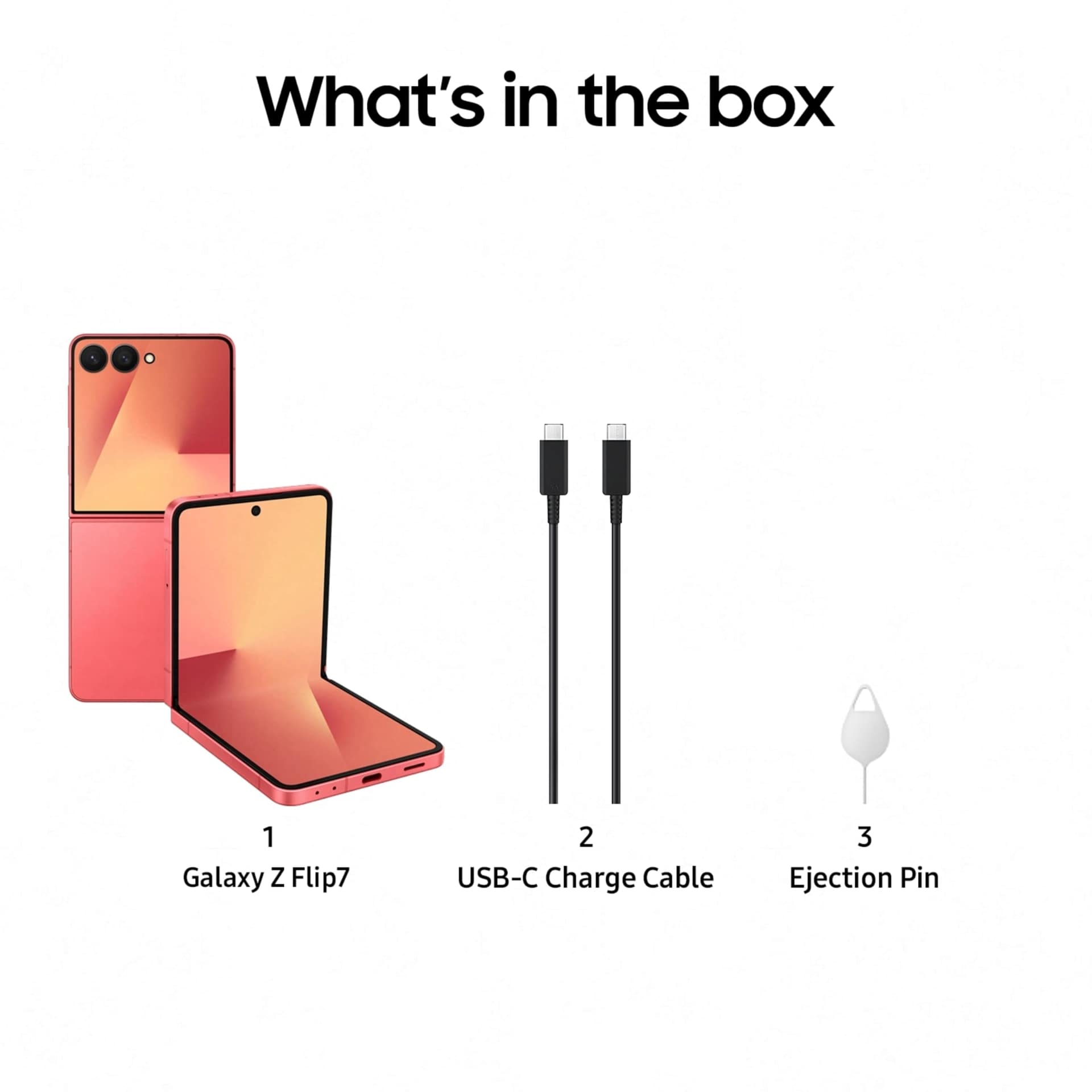 samsung galaxy z flip7 5g smartphone with galaxy ai (coralred, 12gb ram, 256gb storage), ultra sleek design with 50mp high resolution camera, exynos 2500, google gemini