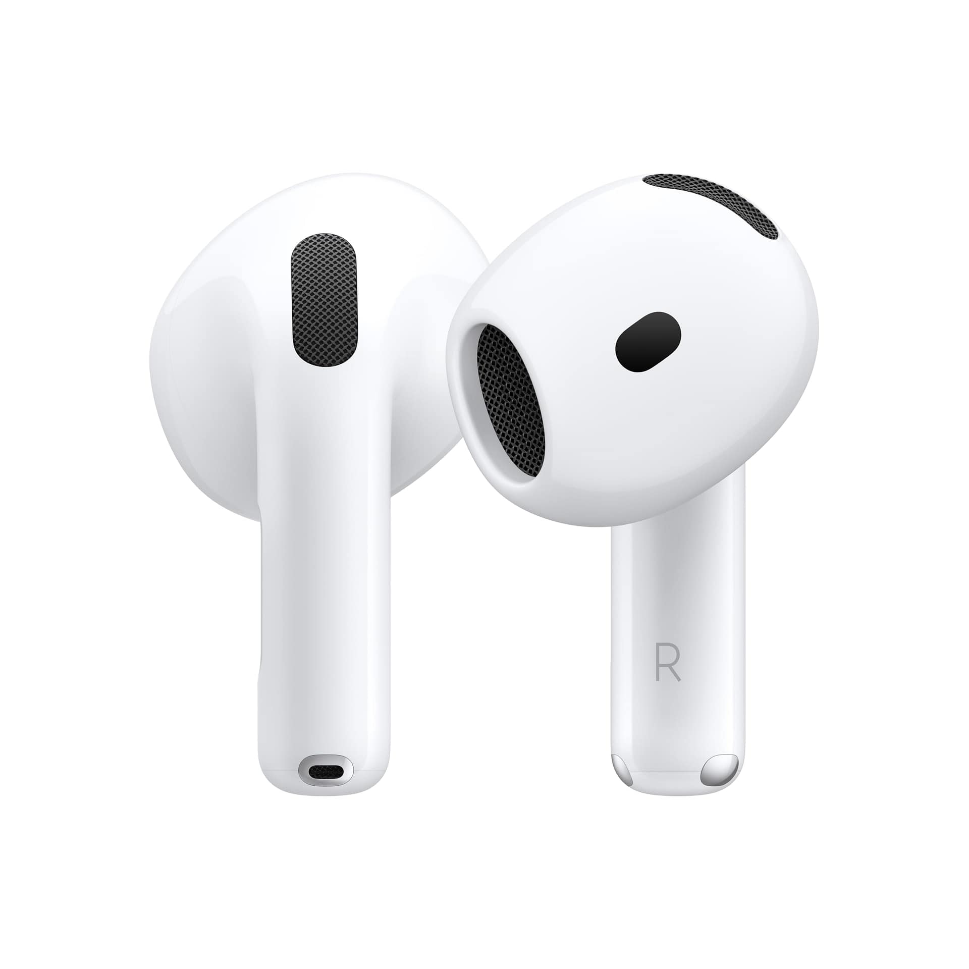 apple airpods 4 wireless earbuds, bluetooth headphones, personalised spatial audio, sweat and water resistant, usb c charging case, h2 chip, up to 30 hours of battery life, effortless setup for iphone