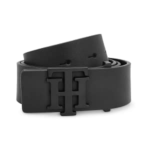 tommy hilfiger leather casual belt for men l 1m, black