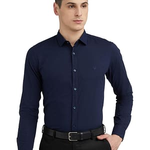 allen solly men's cotton solid slim fit shirt (assfwmofp83286 navy 39)