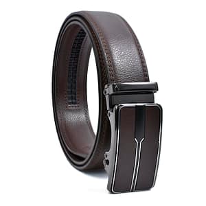 wildhorn men's genuine leather belt for men| premium auto lock buckle | adjustable up to 48” | formal & casual wear | micro adjust fit | stylish gift box included (coffee brown)