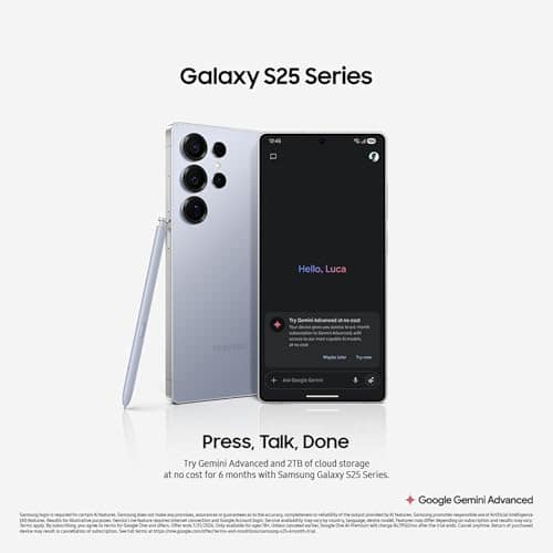 samsung galaxy s25 ultra 5g ai smartphone (titanium black, 12gb ram, 512gb storage), 200mp camera, s pen included, long battery life